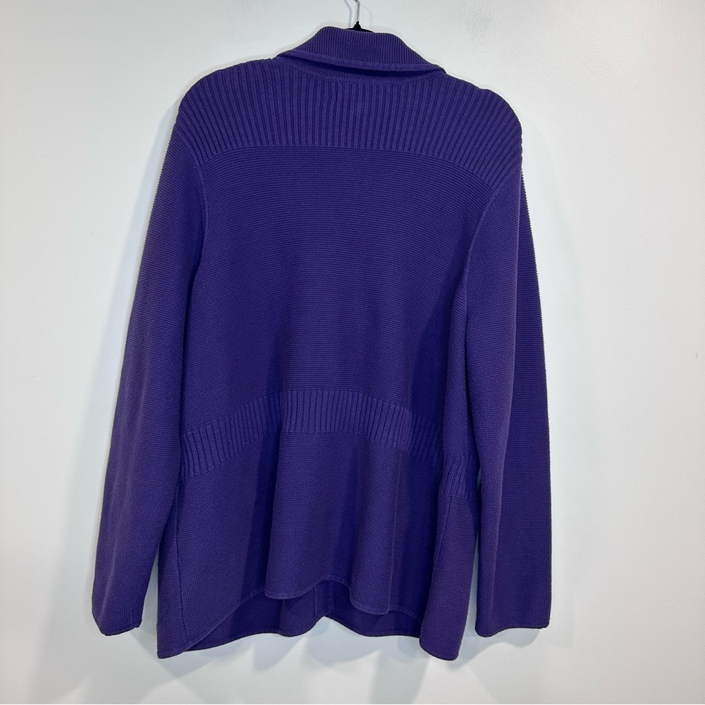 JONES NEW YORK SIGNATURE WOMAN Jacket Purple Cotton Blend Cardigan Size 3X - Picture 2 of 7
